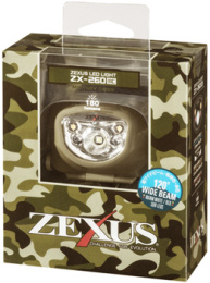 Налобный фонарь Zexus ZX-260MC в упаковке