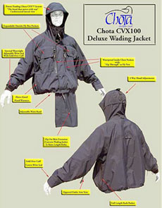 Конструктивные особенности курток Chota’s CVX 100 Deluxe Wading Jacket: