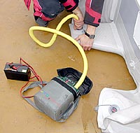 Наполнение надувныех элементов судна