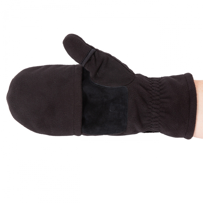 Перчатки с откидным верхом для рыбалки,черные - ладонь закрытая