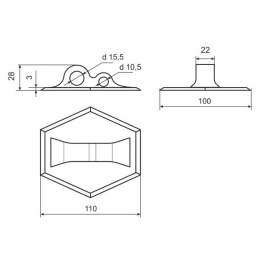 Крепление леера (пвх) - размеры Крепление леера (пвх) - размеры