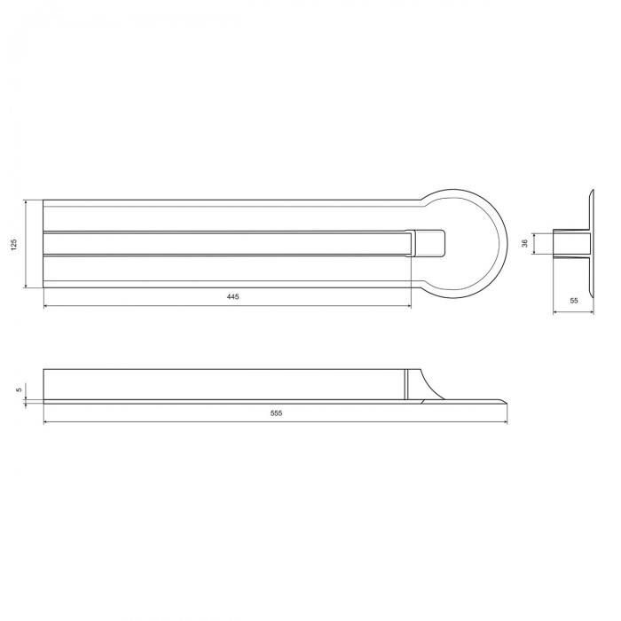 Фиксатор транца 35 мм - размеры