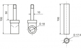 Уключина для лодки (поворотный шарнир) - размеры