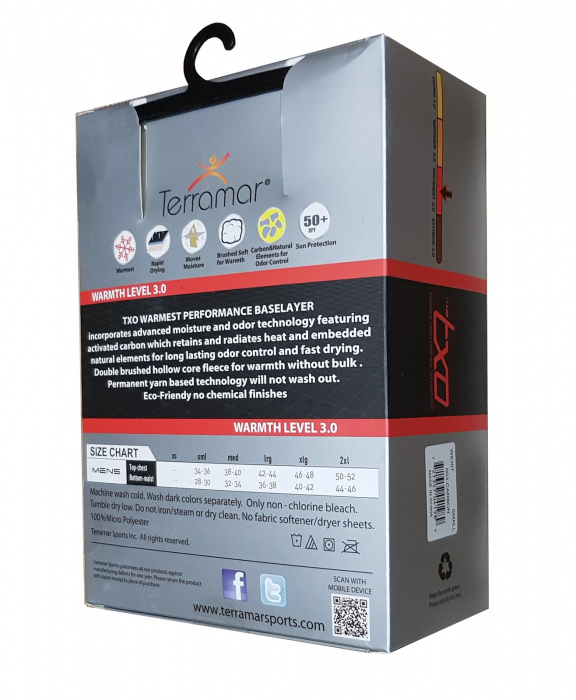 Флисовое термобелье TXO первого слоя (верх) - упаковка сзади