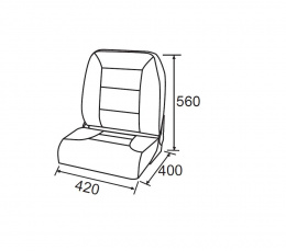 Поворотное кресло в лодку Premium High Back - размеры