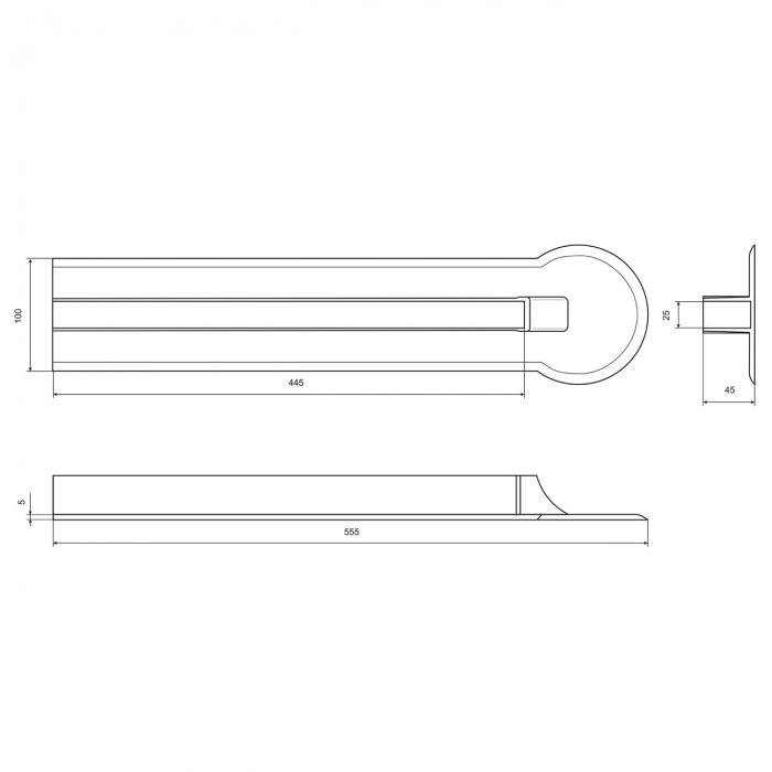 Фиксатор транца 25 мм - размеры