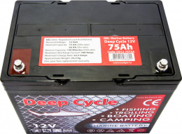 Аккумулятор Marine Deep Cycle GEL 12V 75Ah - вид сверху Аккумулятор Marine Deep Cycle GEL 12V 75Ah - вид сверху