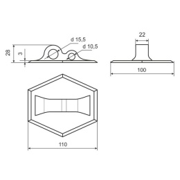 Крепление леера (пвх) - размеры