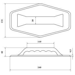 Ручка лодочная (шестиугольник) - размеры