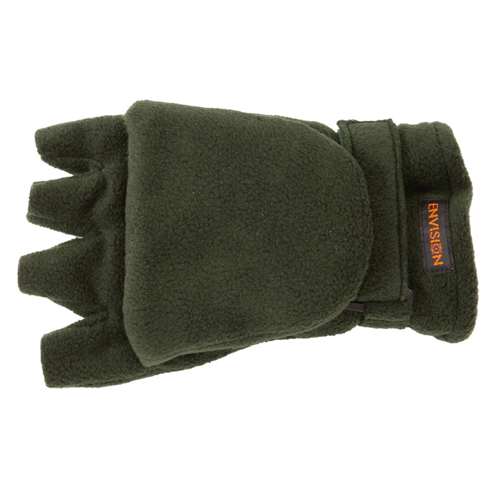 Перчатки с откидным верхом для рыбалки,зеленые - внешняя сторона