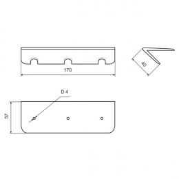 Крепление лодочного сиденья (пластик) - размеры