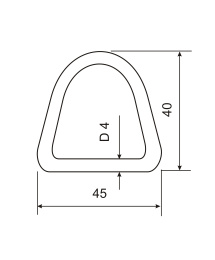 D-кольцо, сталь, 45 мм - размеры