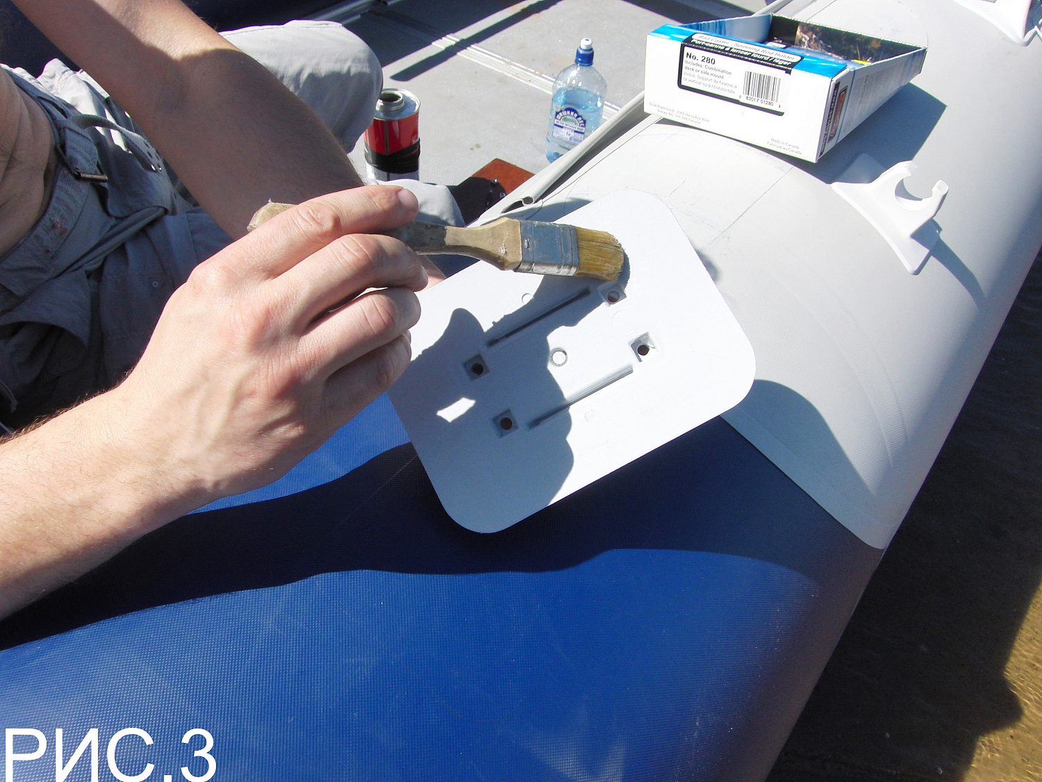 Установка держателя спиннинга на лодку ПВХ