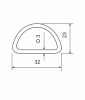 D-кольцо, сталь, 25 мм - размеры D-кольцо, сталь, 25 мм - размеры