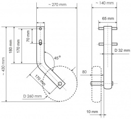 Транцевые колеса на лодку (110 - 140 kg) - размеры