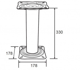 Стойка под кресло (33 см.),сталь - размеры