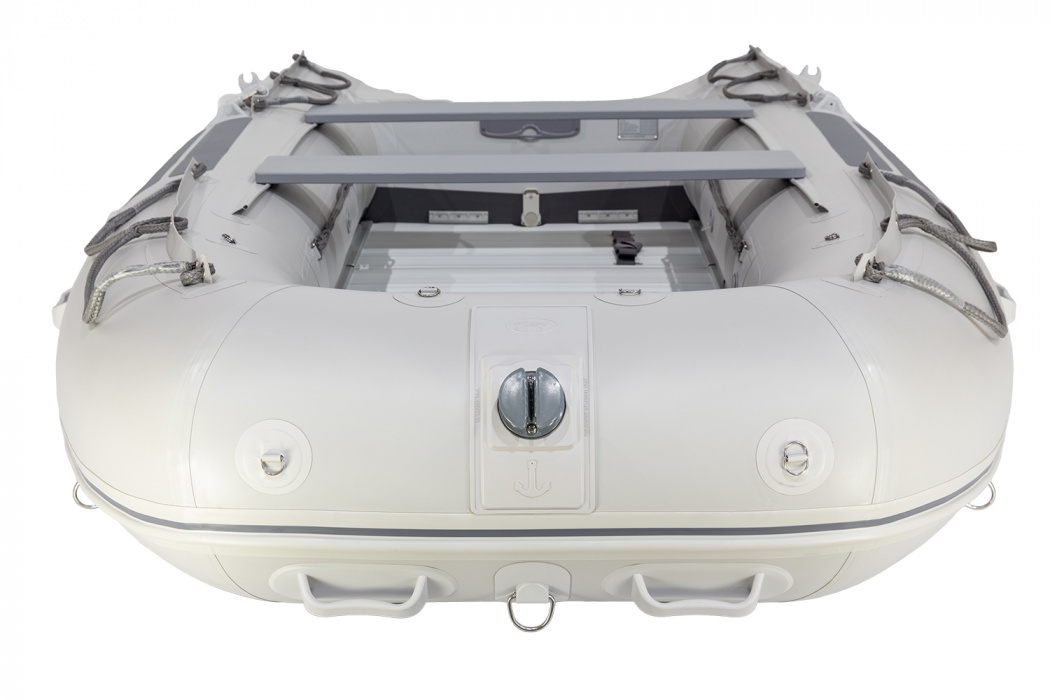 Стояночный тент на лодку HD  (185 х 290 см), серый - элементы в носу Стояночный тент на лодку HD  (185 х 290 см), серый - элементы в носу