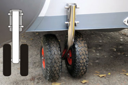 Транцевые колеса на лодку (140 - 150 kg) - в работе