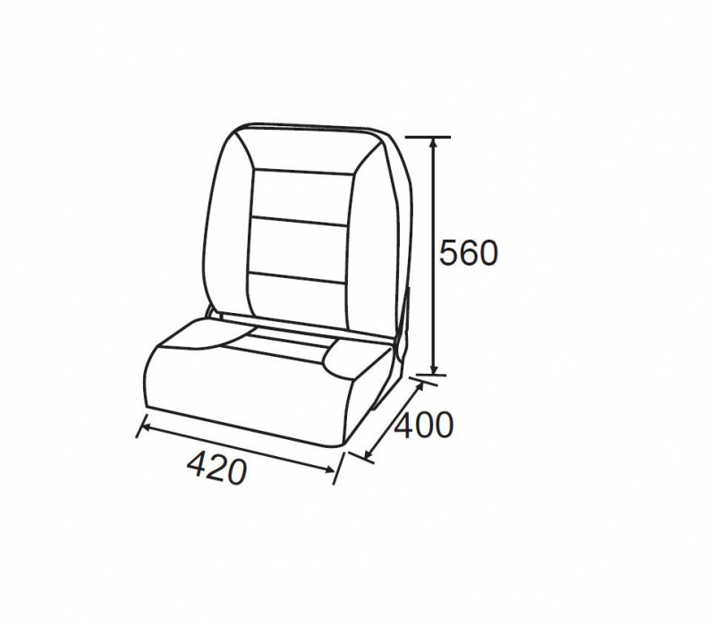 Поворотное кресло в лодку Premium High Back - размеры