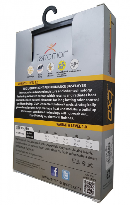 Термобелье повседневное TXO M1 первого слоя (низ) - упаковка сзади