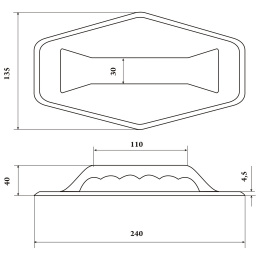 Ручка лодочная (шестиугольник) - размеры