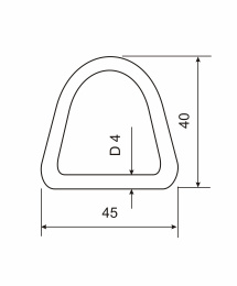D-кольцо, сталь, 45 мм - размеры D-кольцо, сталь, 45 мм - размеры