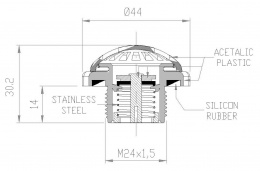 Стравливающий клапан VA-21 260/200 мбар - размеры