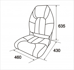 Поворотное кресло в лодку Fisherman High Back - размеры