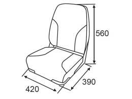 Поворотное кресло в лодку Classic High Back - Размеры