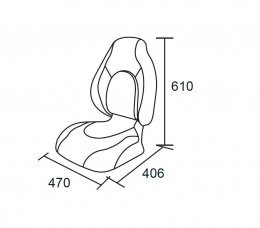 Поворотное кресло в лодку Premium Countured - размеры