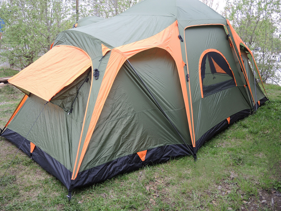 Палатка быстросборная 6-местная 4+2 CAMP - вид сзади