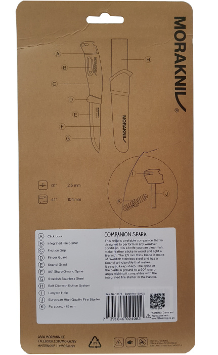 Нож Morakniv Companion Spark (S) Yellow - упаковка