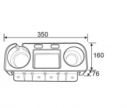Подстаканник для складного кресла Folding, серый - размеры
