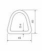 D-кольцо, сталь, 45 мм - размеры