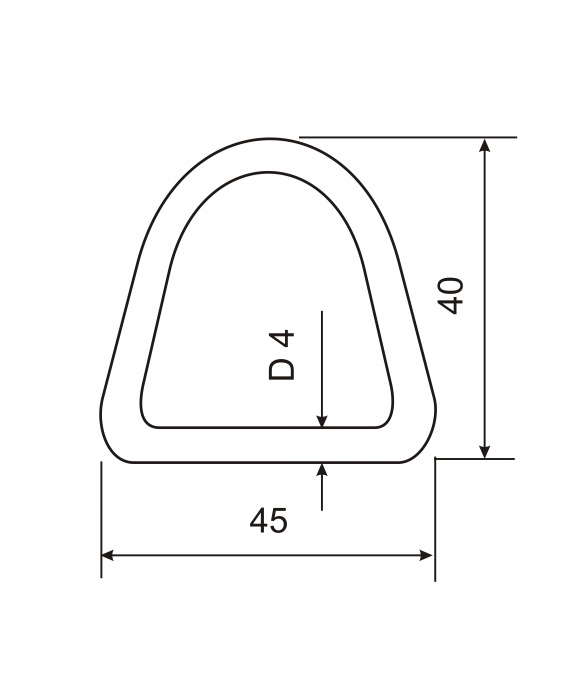 D-кольцо, сталь, 45 мм - размеры