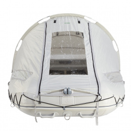 Стояночный тент на лодку HD  (185 х 290 см), серый - носовой вход закрыт