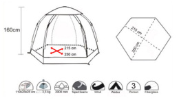 Палатка зимняя Envision Ice Igloo 3 габариты