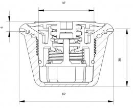 Стравливающий клапан VA-100 350/310 мбар, черный - размеры