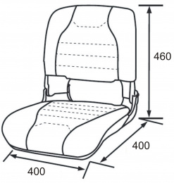 Кресло складное в лодку High Back - размеры