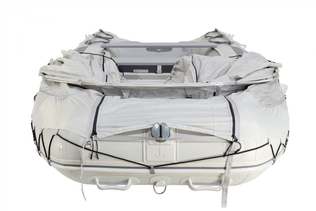 Стояночный тент на лодку HD  (185 х 290 см), серый - тент сложен Стояночный тент на лодку HD  (185 х 290 см), серый - тент сложен