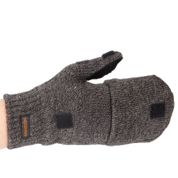 Перчатки с откидным верхом для рыбалки,темно-серые - внешняя сторона закрытая