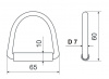 D-кольцо, сталь, 65 мм, со втулкой - размеры