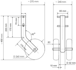 Транцевые колеса на лодку (140 - 150 kg) - размеры