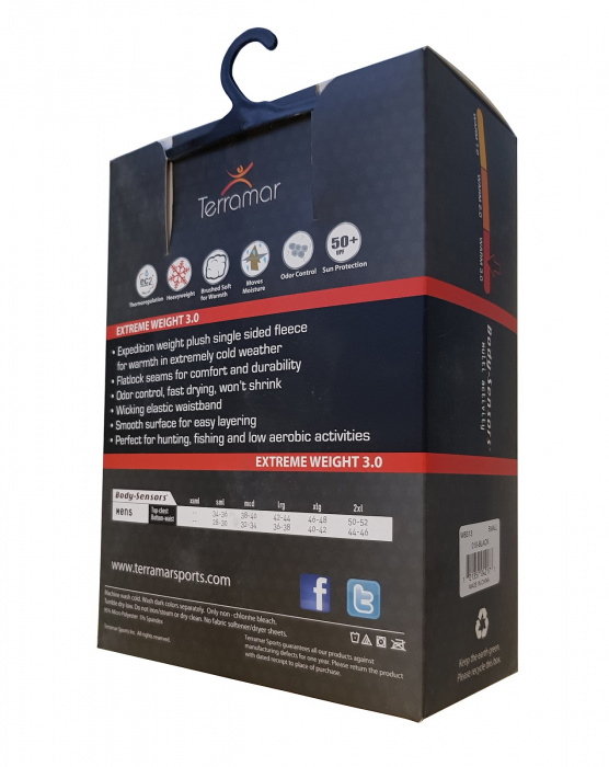 Зимнее термобелье GEO FLEECE второго слоя (низ) - упаковка вид сзади