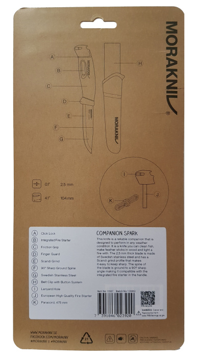 Нож Morakniv Companion Spark (S) Black - Упаковка