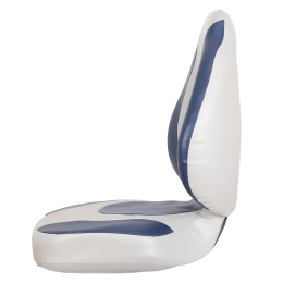 Поворотное кресло в лодку Premium Countured - серый/синий - вид сбоку