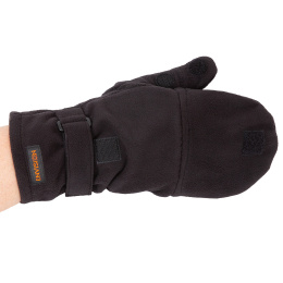 Перчатки с откидным верхом для рыбалки,черные - внешняя сторона закрытая